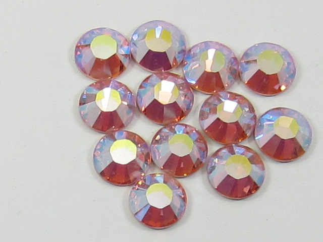 1 Gross 9ss LIGHT ROSE AB FLATBACK European Rhinestones